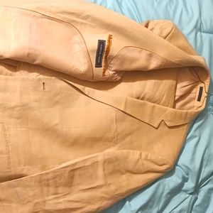 khaki linen suit